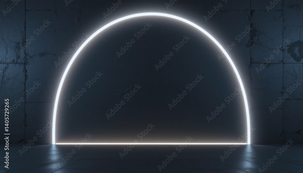 Aufkleber illuminated archway event modern architecture space digital art environment minimalist viewpoint fut