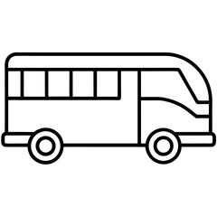 Tour Bus Line Art Icon High-Quality Vector for Tourism Graphics
