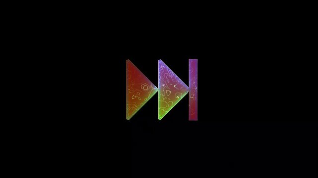 Abstract Neon light sign Arrows Animation of color light signal spreading with a black background.