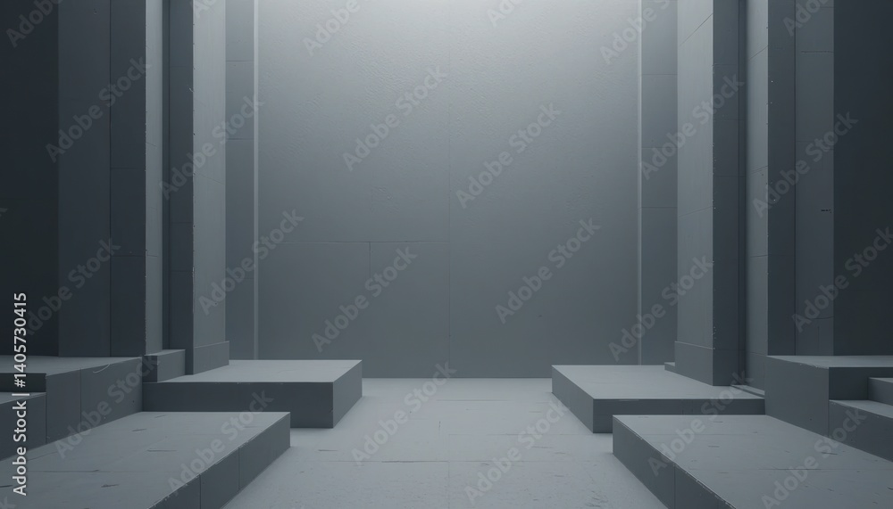 Aufkleber modern architectural space abstract design minimalist environment indoor setting perspective view co