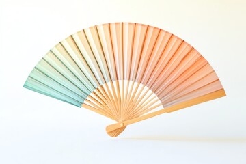 Elegant decorative fan showcasing soft colors and intricate design. 3d soft pastel pop