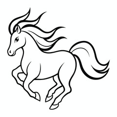 Beautiful unicorn cartoon vector coloring book and Magical Fantasy Animal Illustration