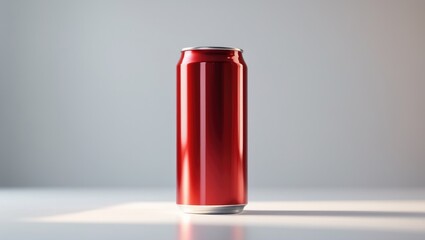 Red beverage cans made of aluminum, isolated on a white background with clipping path.