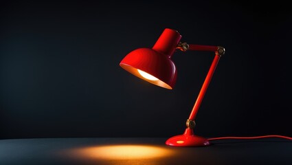Black background with an isolated red lamp image for your text
