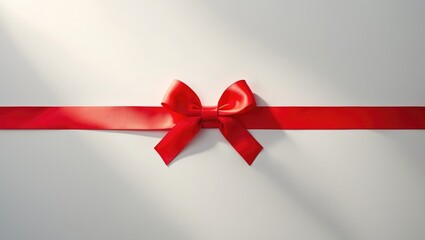 Isolated red bow and ribbon on a background