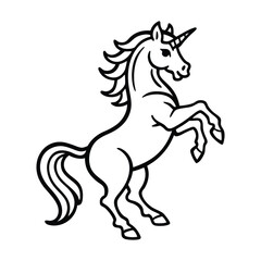 Outlined Beautiful Unicorn vector art Decorative Linework Illustration Design