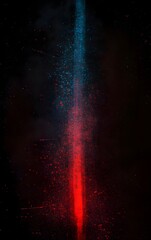 Grainy Scratched Retro Film Texture with Blue Red Light Leaks

