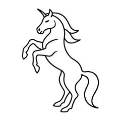 Outlined Beautiful Unicorn vector art Decorative Linework Illustration Design