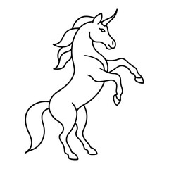 Outlined Beautiful Unicorn vector art Decorative Linework Illustration Design