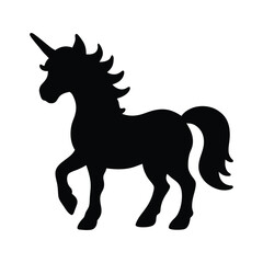 simple cartoon Unicorn Silhouette vector for coloring book illustration