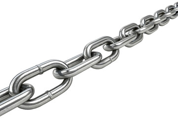 Obraz premium Strong Metallic Chain with Interconnected Links for Security or Industrial Use.