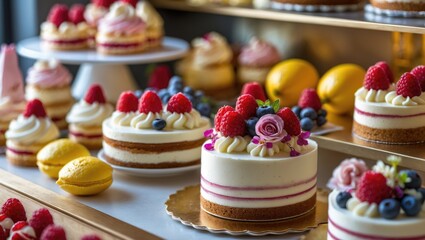 Raspberry and Lemon Tartlets with Macaroons
