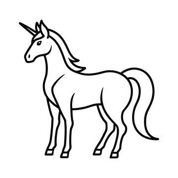 recommend clip art: Minimal Unicorn Graphic Mystical Monoline Animal Artwork with Unicorn line art vector Illustration