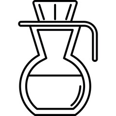 Flat Style Coffee Brewing Vector Illustration with Pour Over Technique