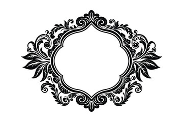 round frame with floral ornament