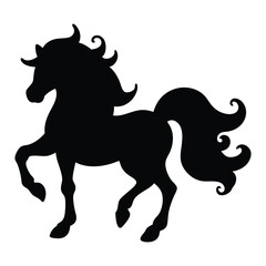 unicorn silhouette vector with Flat Unicorn Line Illustration design