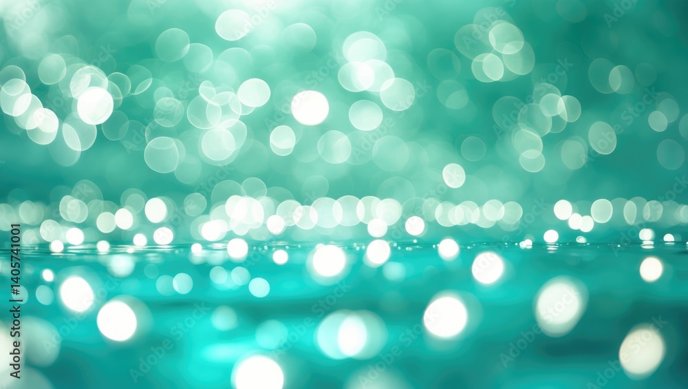 Poster green bokeh effect with a blurred abstract background.