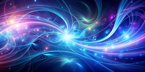 Fototapeta premium Captivating abstract background of blue and purple light swirls, ideal for technology or energy themed projects