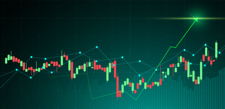 Trading chart or candlestick background. stock and finance business. Vector illustration