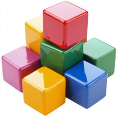 Fototapeta premium Colorful building blocks arranged in a pyramid