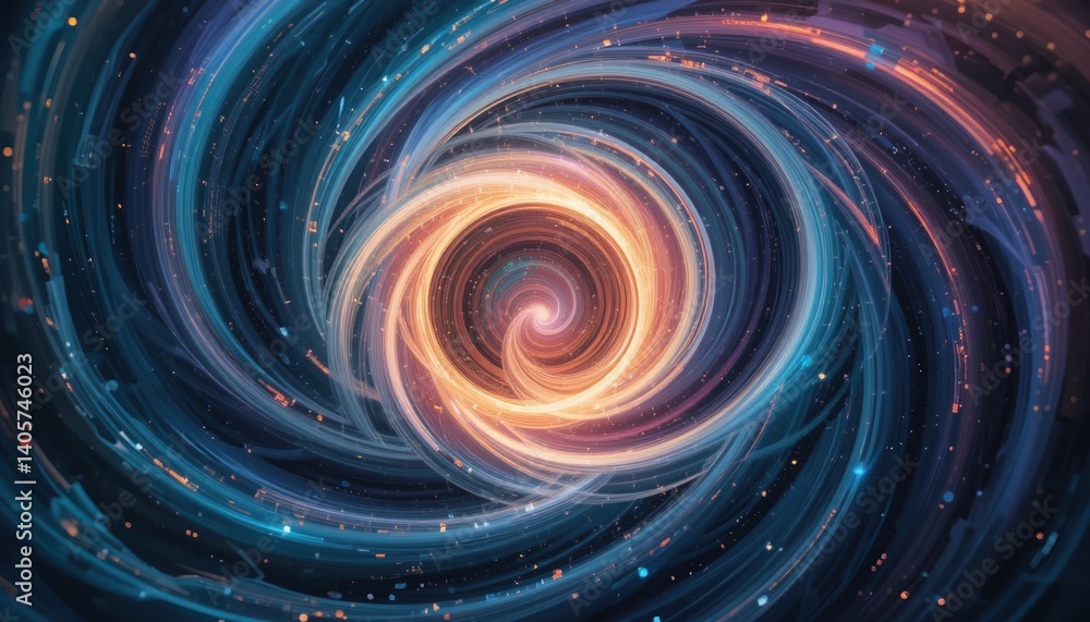 Aufkleber dynamic galactic swirl cosmic space abstract image vibrant environment close-up view cosmic energy c