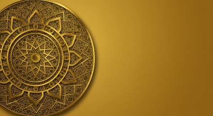 Naklejka premium Golden Mandala: Intricate Elegance AI Generated