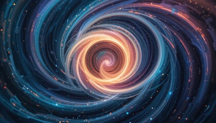 Obraz premium Dynamic galactic swirl cosmic space abstract image vibrant environment close-up view cosmic energy concept