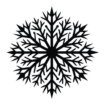 A snowflake shaped like a tree on white background.