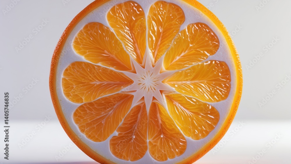 Poster isolated orange slice with clipping path on a full depth of field background