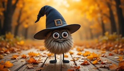 Dancing Pilgrim Hat with Googly Eyes – Funny Thanksgiving Clipart | A quirky and animated Pilgrim hat with googly eyes dancing happily, perfect for kid-friendly Thanksgiving materials, stickers,