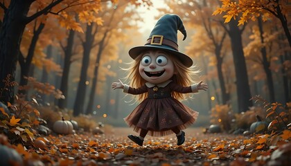 Dancing Pilgrim Hat with Googly Eyes – Funny Thanksgiving Clipart | A quirky and animated Pilgrim hat with googly eyes dancing happily, perfect for kid-friendly Thanksgiving materials, stickers,