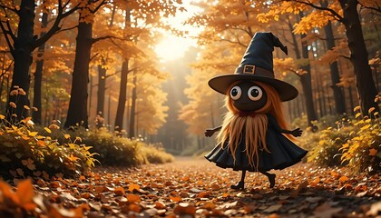 Dancing Pilgrim Hat with Googly Eyes – Funny Thanksgiving Clipart | A quirky and animated Pilgrim hat with googly eyes dancing happily, perfect for kid-friendly Thanksgiving materials, stickers,