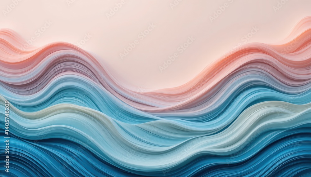 Poster dynamic ocean waves artwork abstract design digital art serene environment aerial view fluidity and 