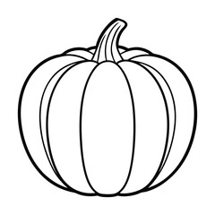 Beautiful pumpkin silhouette vector line art illustration Design