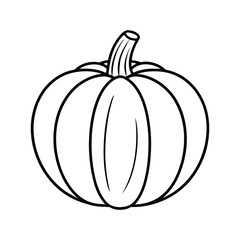 Beautiful pumpkin silhouette vector line art illustration Design