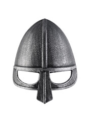 Medieval norman knight helmet isolated on white background with clipping path