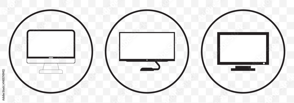 Aufkleber monitor icon design vector template computer display isolated icon on transparent background. eps 10