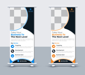Modern business roll up banner design template, Vector illustrator