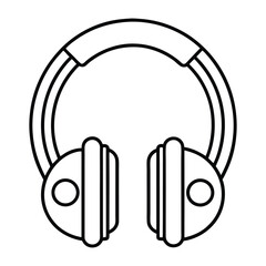 Modern Headphones Drawing Clean Tech Line Art Graphic Illustration