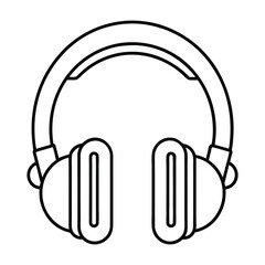 Modern Headphones Drawing Clean Tech Line Art Graphic Illustration