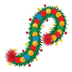 Christmas tinsel clipart on white background 