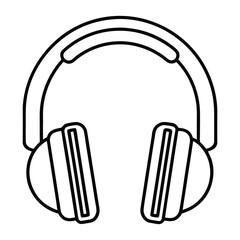 Modern Headphones Drawing Clean Tech Line Art Graphic Illustration