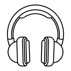 Beautiful Headphones vector Line art Illustration