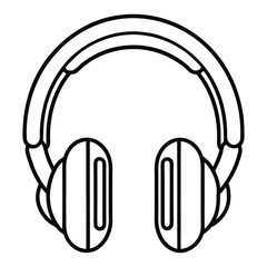 Beautiful Headphones vector Line art Illustration