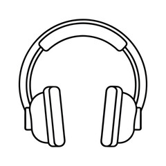 Beautiful Headphone silhouette vector Line art illustration Design
