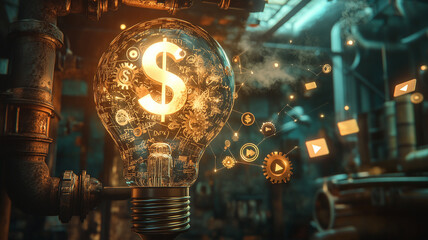 A conceptual illustration depicting a light bulb as a metaphor for innovation  and smart  idea, representing a brilliant marketing strategy, planning, and creative thinking 
