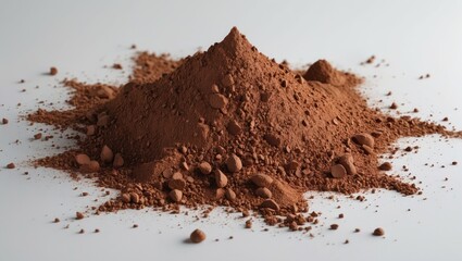 Cocoa powder heap on a background