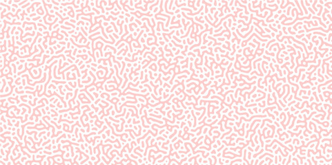 Reaction-diffusion or Turing pattern natural texture in coral orange and white color. Seamless colorful Organic Rounded Jumble Maze Lines Patterns. diffusion monochrome seamless pattern with chaotic