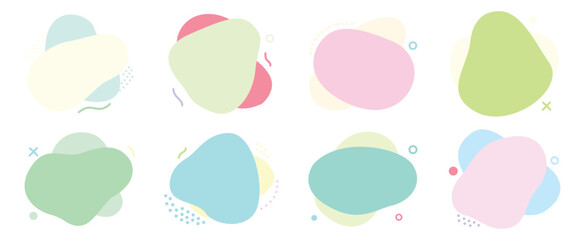 Soft Pastel Abstract Fluid Shapes Collection with Minimal Geometric Elements for Modern Design
