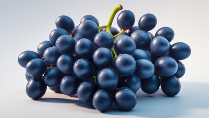 Fototapeta premium Blue grape against a white backdrop